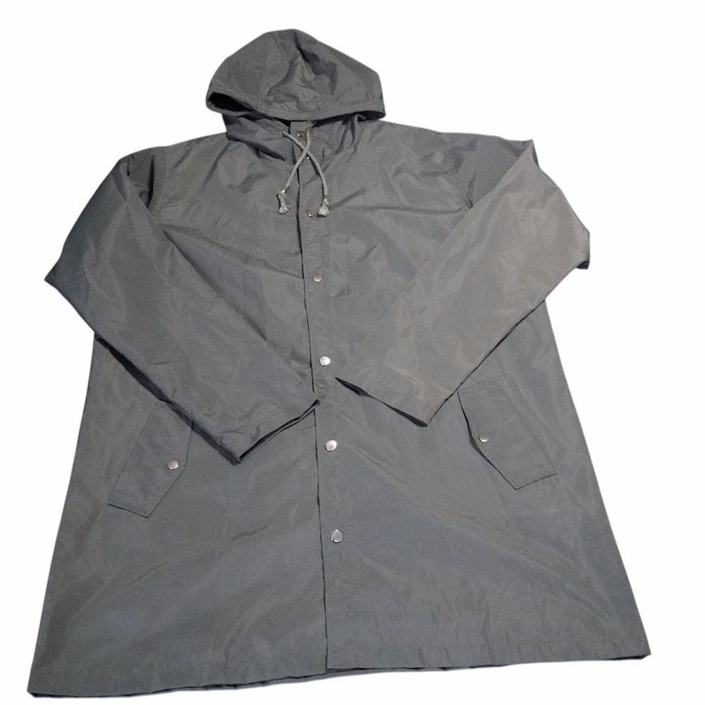 Men's Charcoal Hooded Raincoat